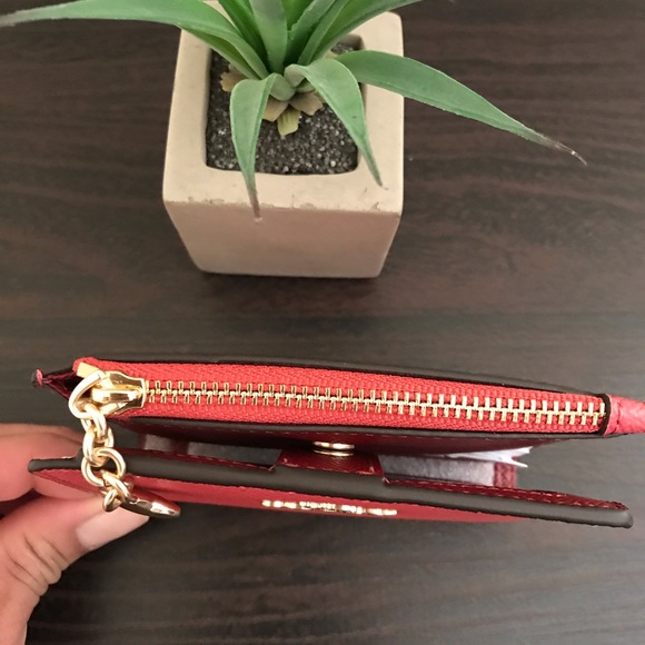 Coach Snap Card Case Wallet In Poppy - Picture 6 of 7